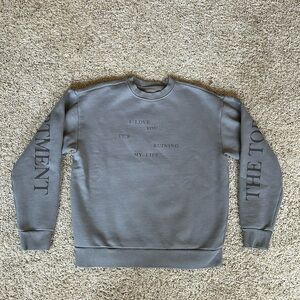 Taylor Swift Grey Crewneck Sweatshirt with Black Text